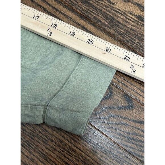 Mate The Label Linen Jumpsuit Long Sleeves Button Front Pockets Green Small NEW - Picture 6 of 10